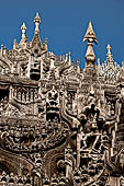 Myanmar - Mandalay, Shwenandaw Kyaung (the Golden Palace) a wonderful example of the Burmese unique teak architecture and wood-carving art. 